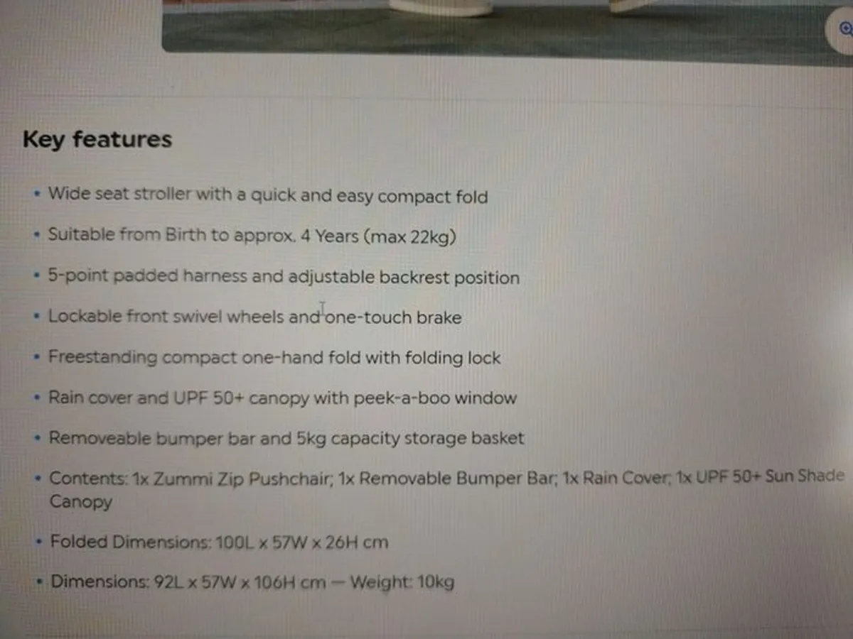 New-Like Zummi buggy Stroller - Image 3