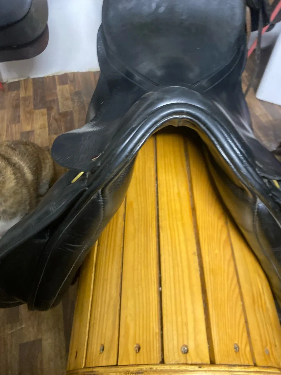 17.5-18” wide Albion Black Leather saddle - Image 2