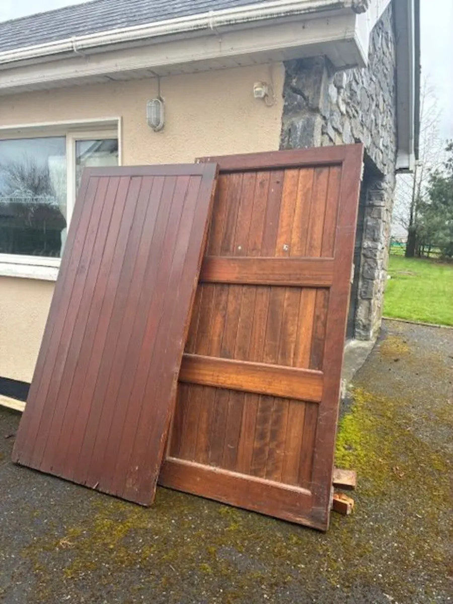 Solid Teak Garage Doors & Frame