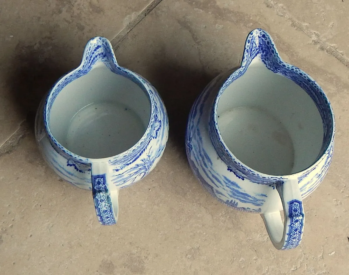 2 John Tams Vintage Blue & White Ceramic Jugs - Image 4
