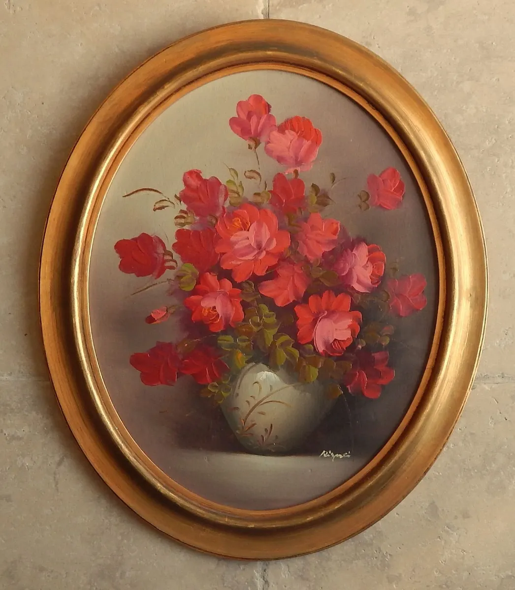 Large Signed Oil on Board Still Life Oil Painting - Image 1
