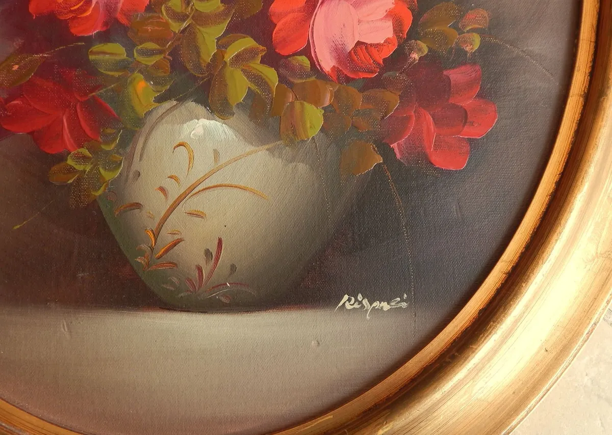 Large Signed Oil on Board Still Life Oil Painting - Image 3