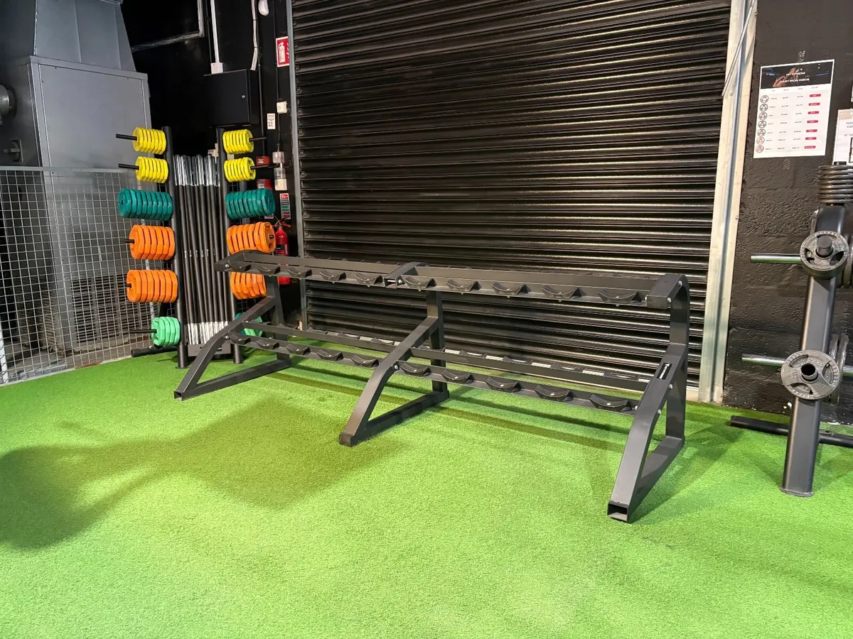 Hit Fitness Round Rubber Dumbbell Rack | 10 Pairs - Image 3