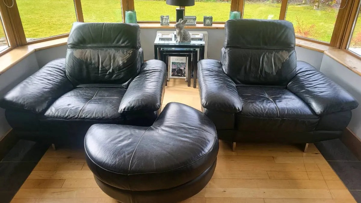 5 piece leather couch set - Image 4