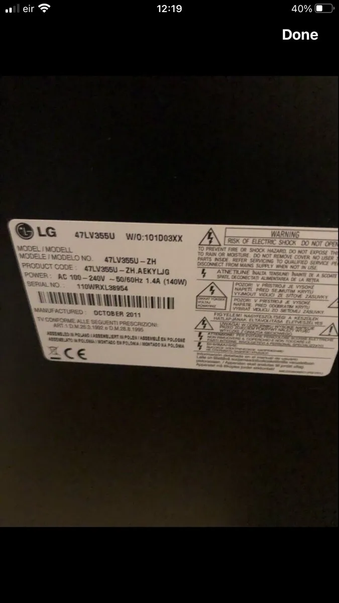 LG 43” Tv €70 - Image 2