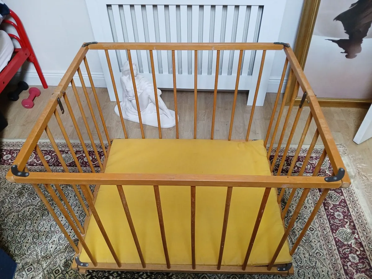 Vintage wooden baby playpen - Image 1