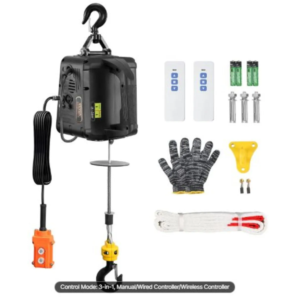 3-in-1 Portable Electric Hoist Winch 499 kg Wired - Image 1