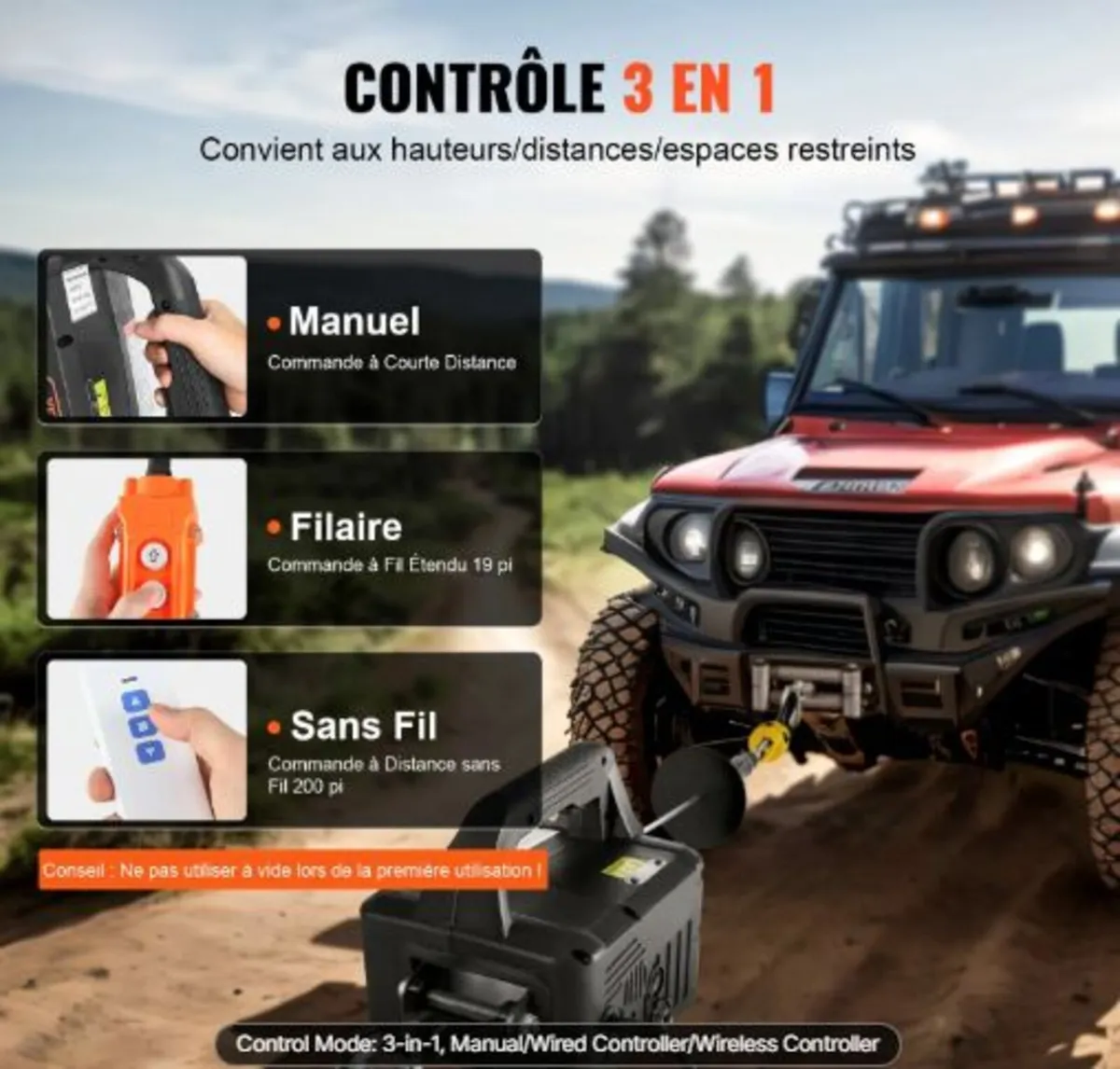 3-in-1 Portable Electric Hoist Winch 499 kg Wired - Image 3