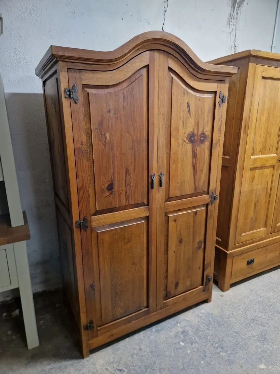 Light antique pine wardrobe - Image 1