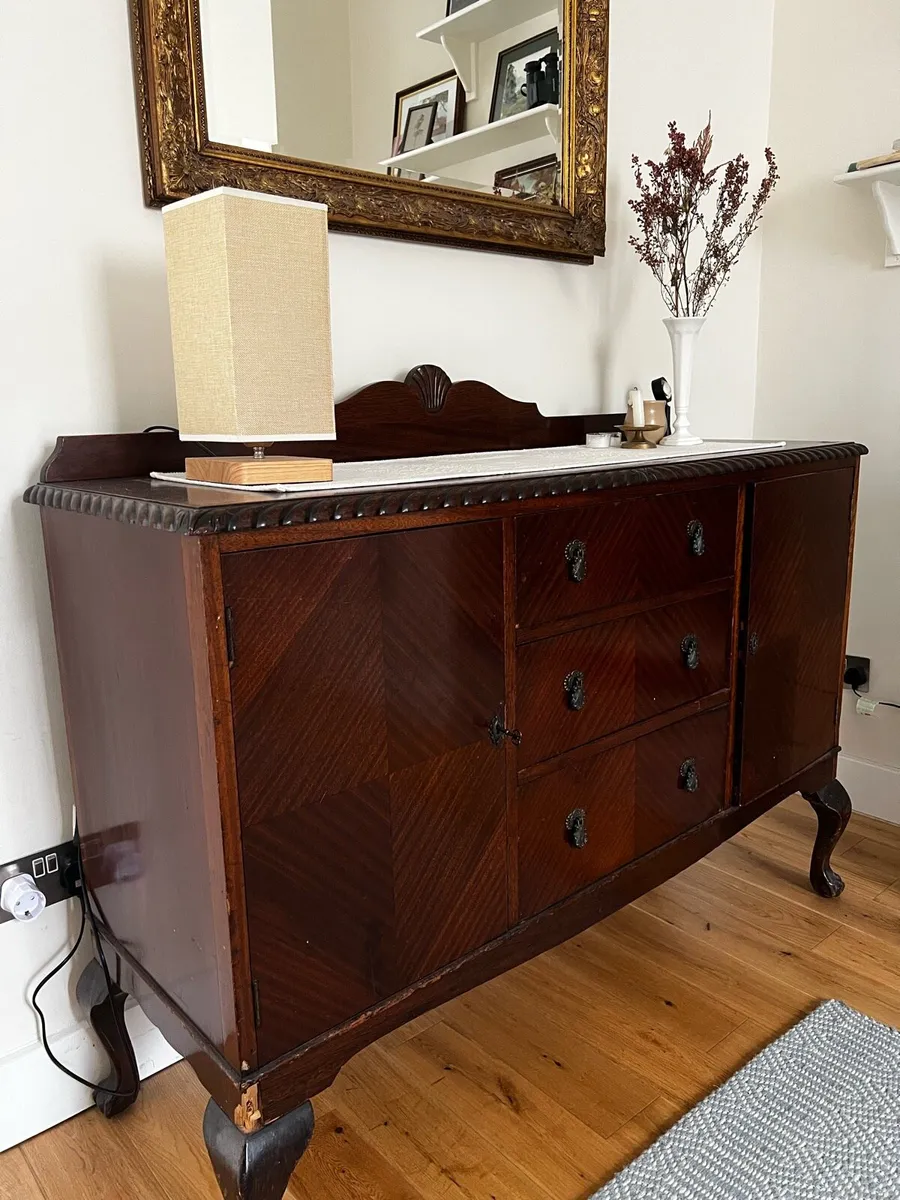 Solid wood with veneer top cupboard cabinet - Image 1
