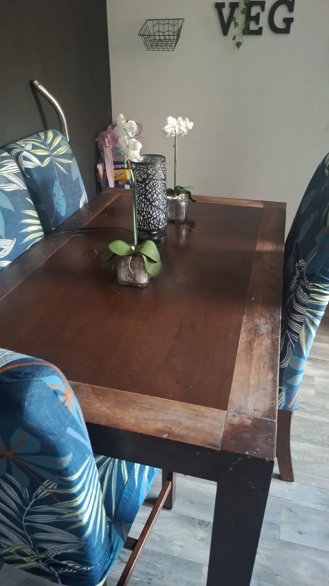 Kickent table and 6 chairs pure soild wood - Image 2