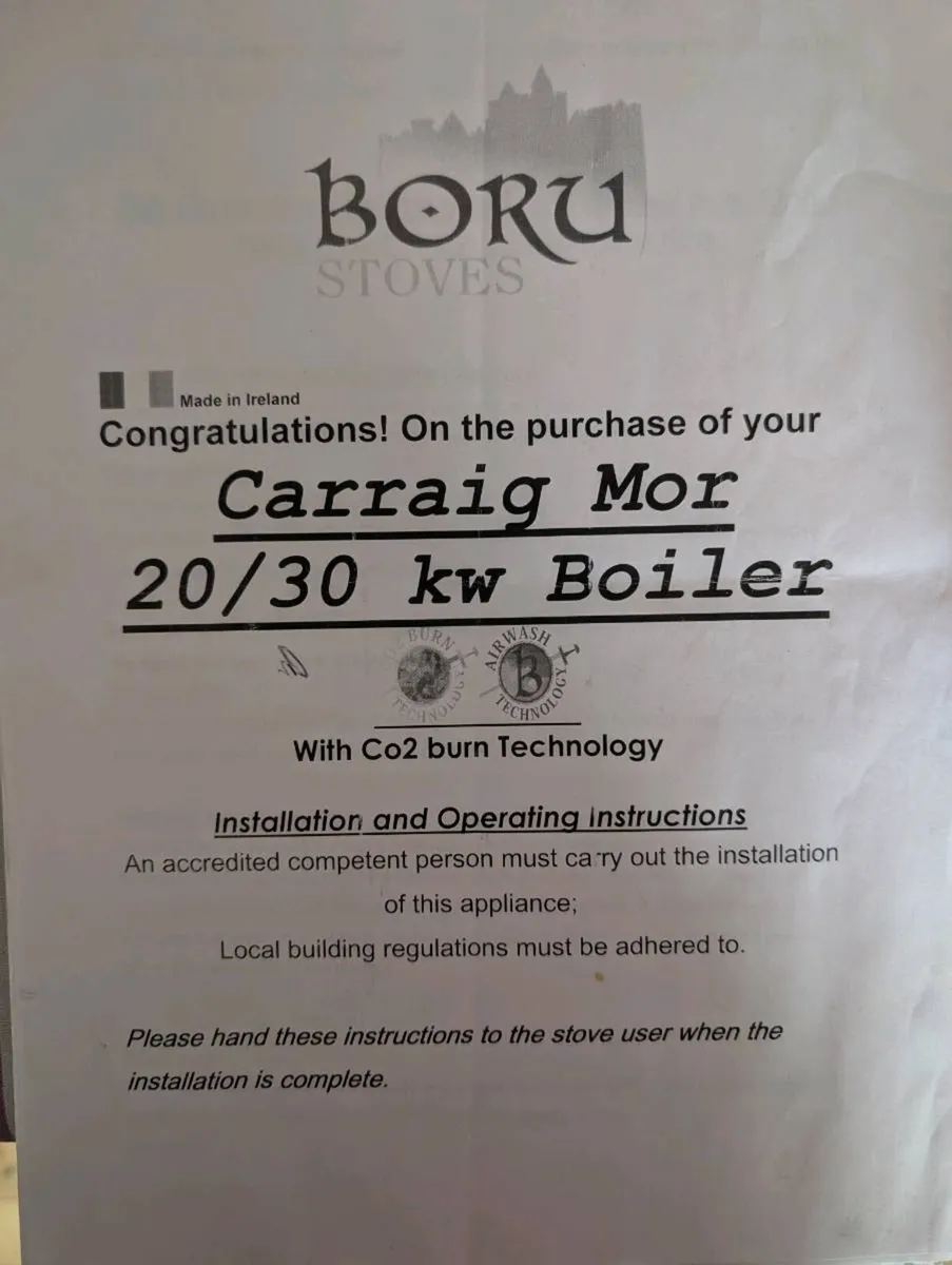 Boru Carraig Mor 20/ 30 KW Boiler Stove - Image 4
