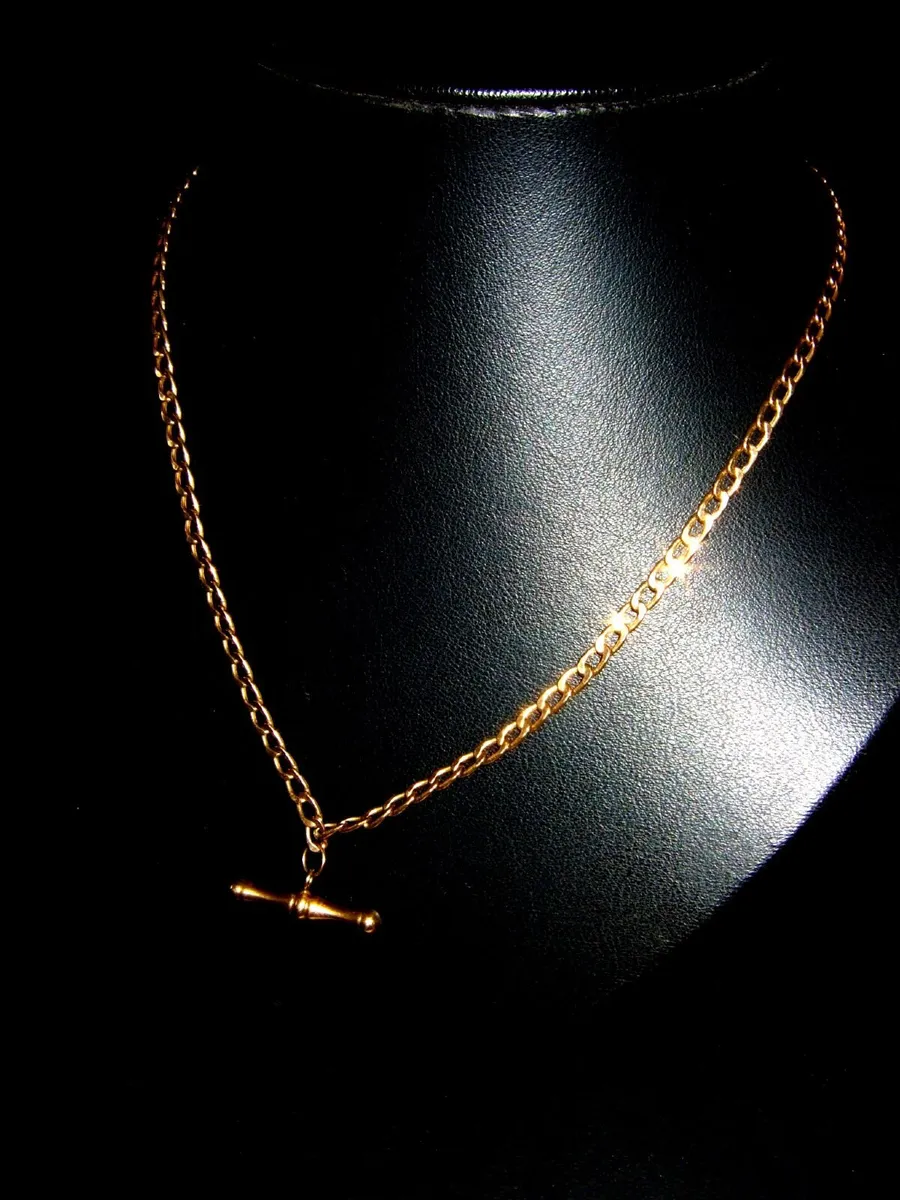 Vintage Hallmarked Albert Bar & Chain - Image 1