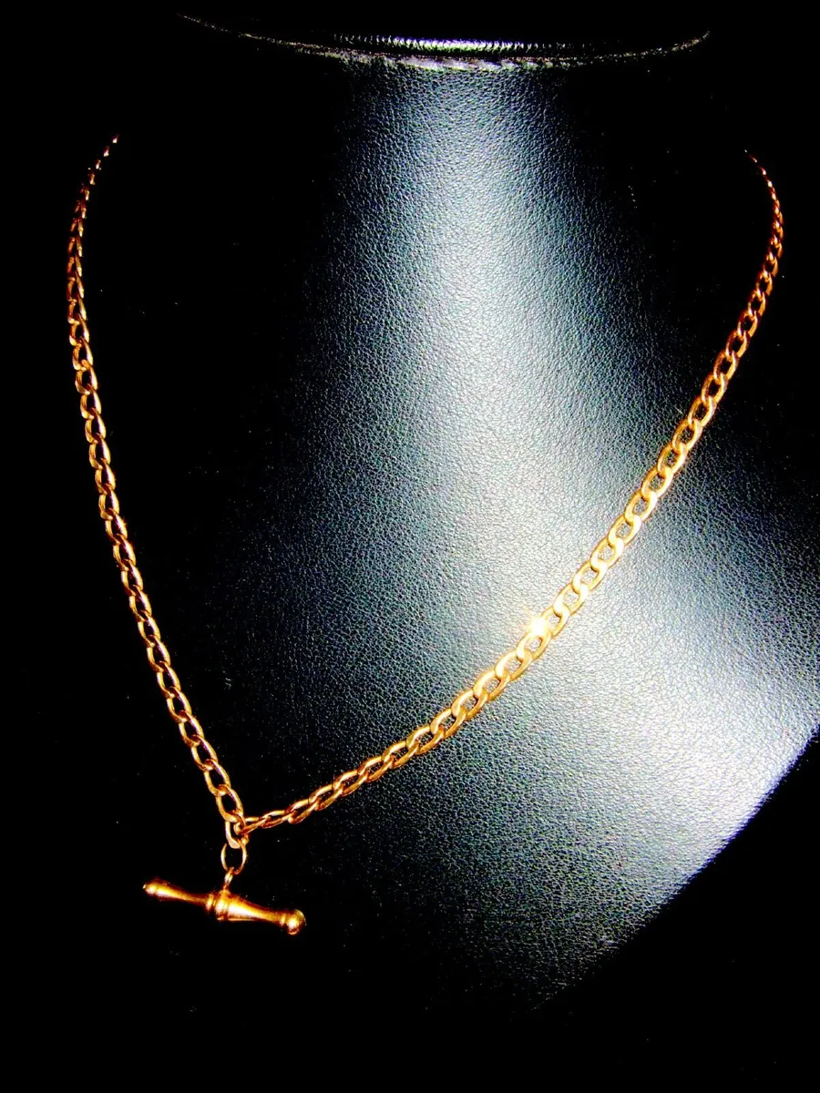 Vintage Hallmarked Albert Bar & Chain - Image 2