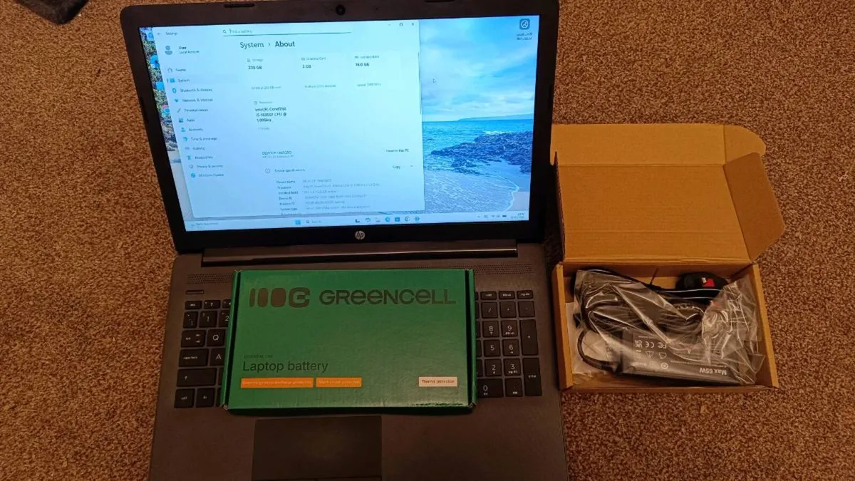 Hp 250 G7, i5 10th, 16Gb New Battery & Charger - Image 1