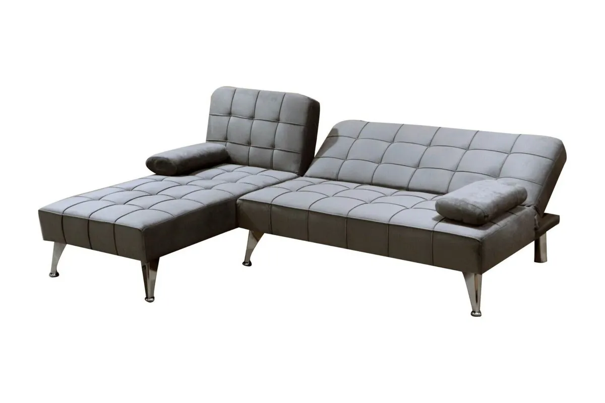 Corner Sofa Bed with Chaise Longue,Grey - Image 4