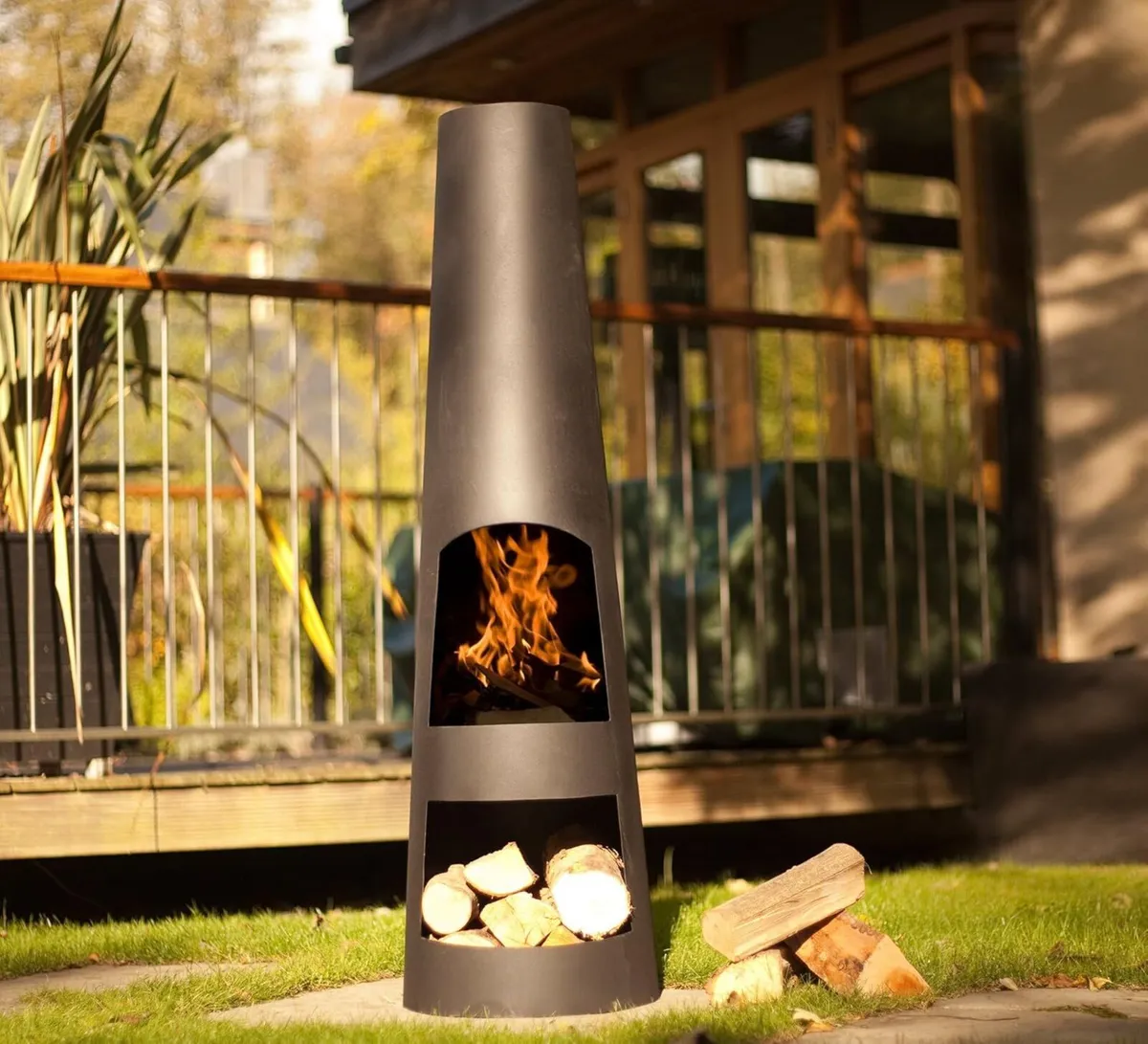- Circo Steel Chiminea Patio Heater Log Burner - Image 3