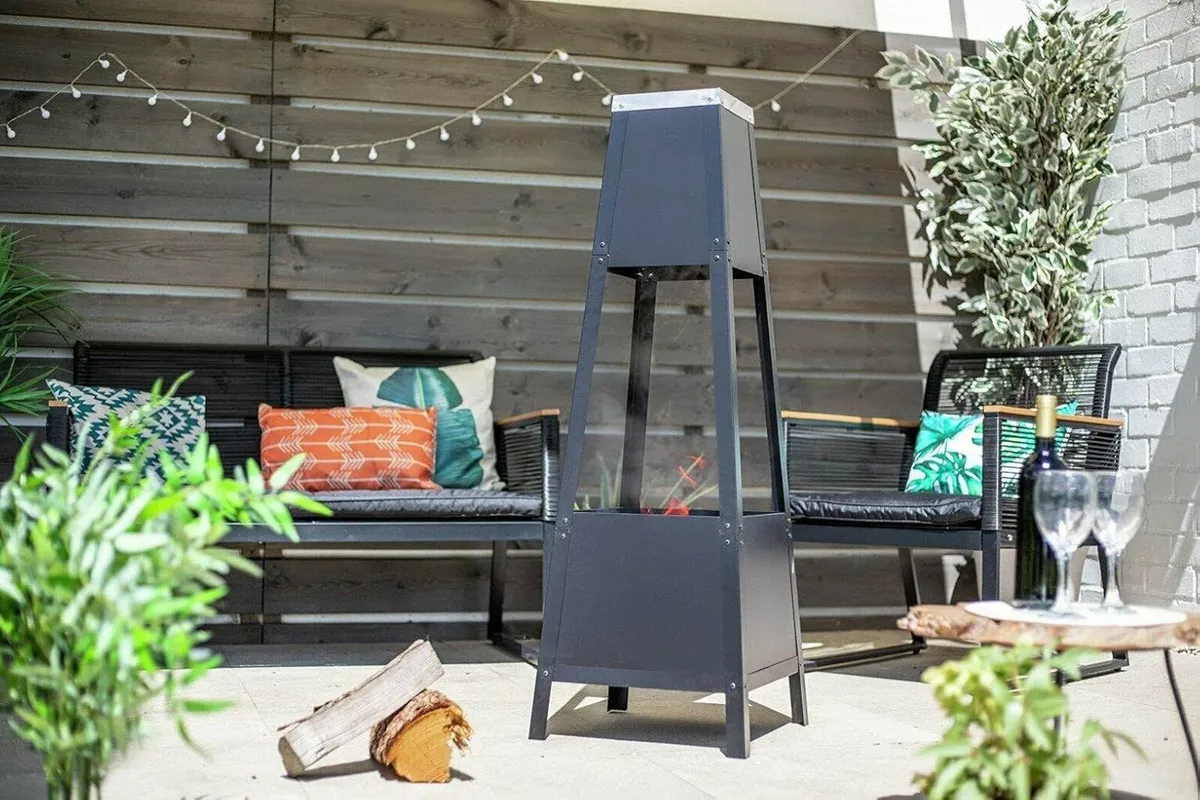 Tall Modern La Hacienda Silver Top Chimenea/Log - Image 2