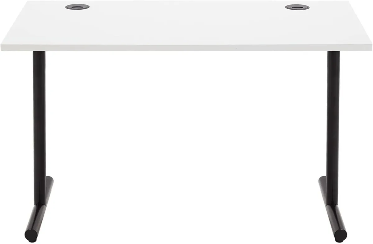 Simple Office Computer Desk White Desktop and - Image 1