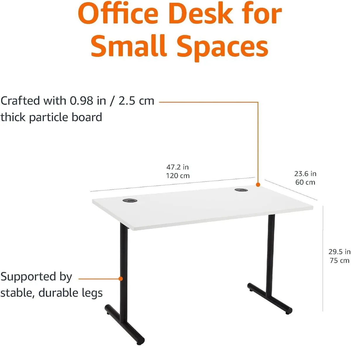 Simple Office Computer Desk White Desktop and - Image 2