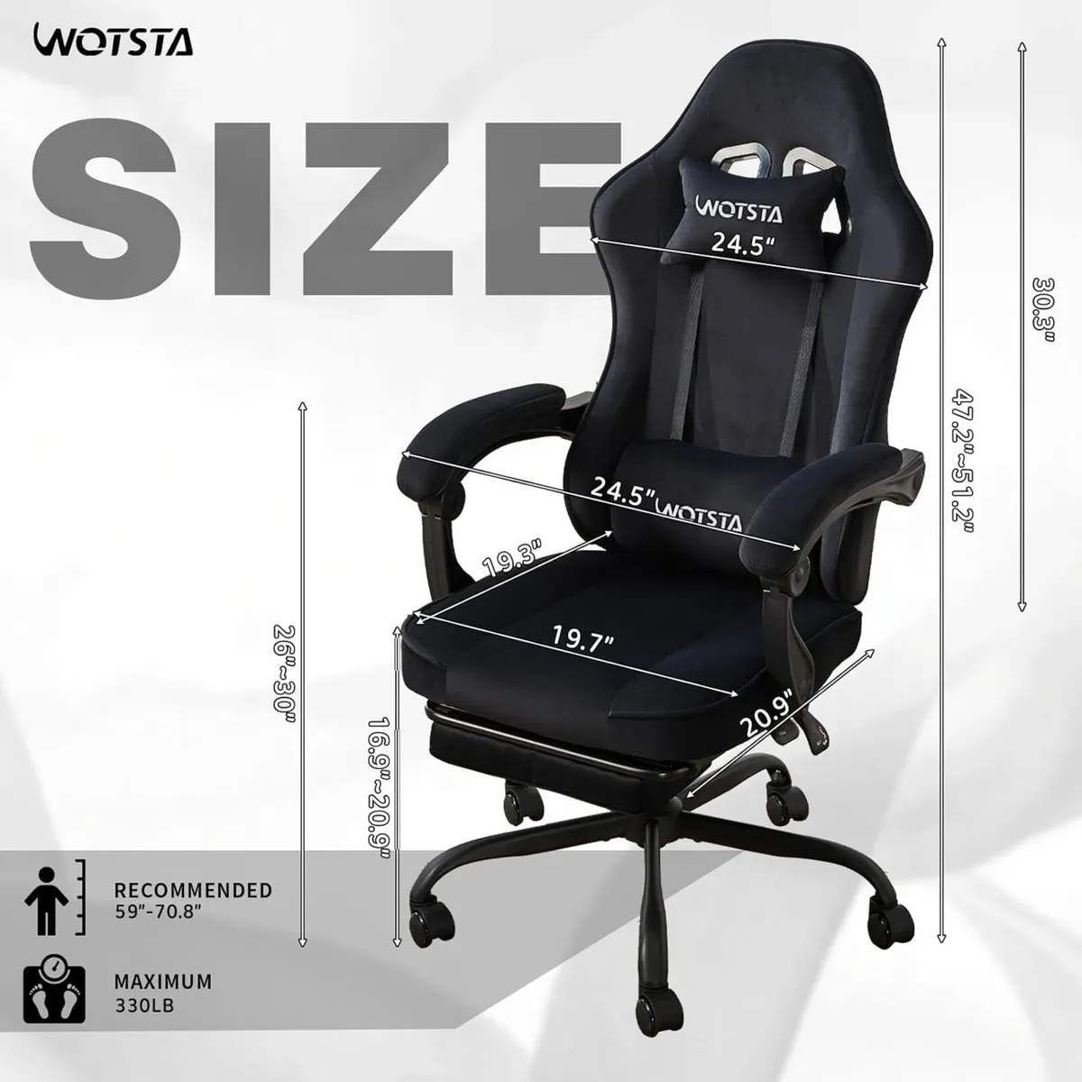 Gaming Chair for Adults Ergonomic with Footrest - Image 3