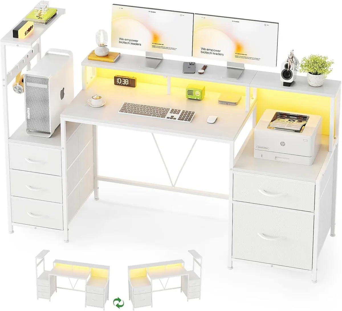 160cm Computer Desk with Printer Stand and - Image 1