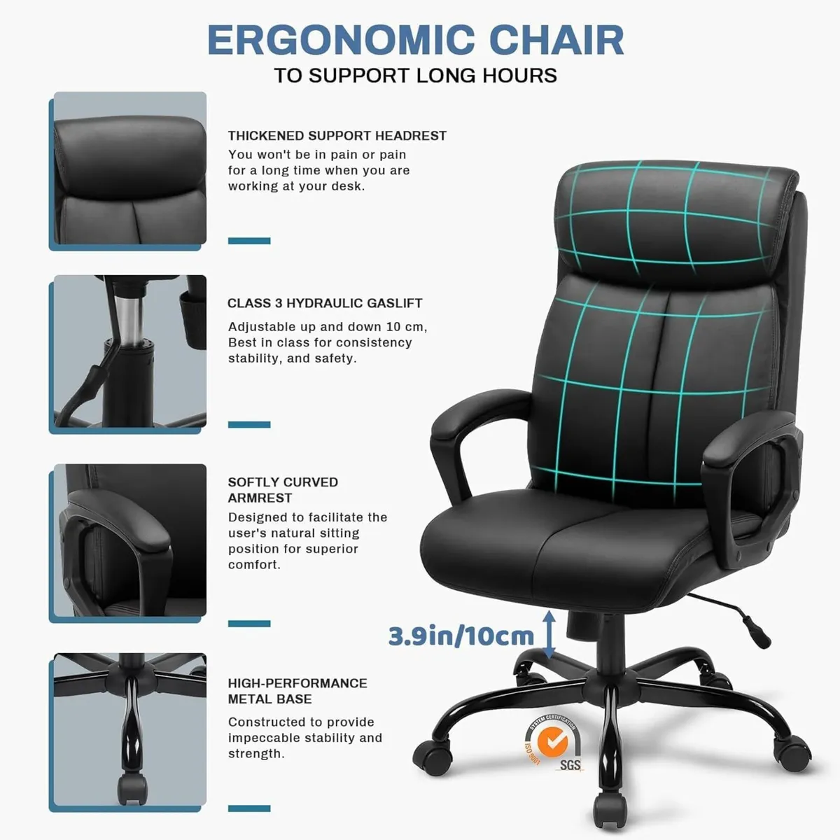 Executive Office Chair Business Choice TUV EN1335 - Image 4