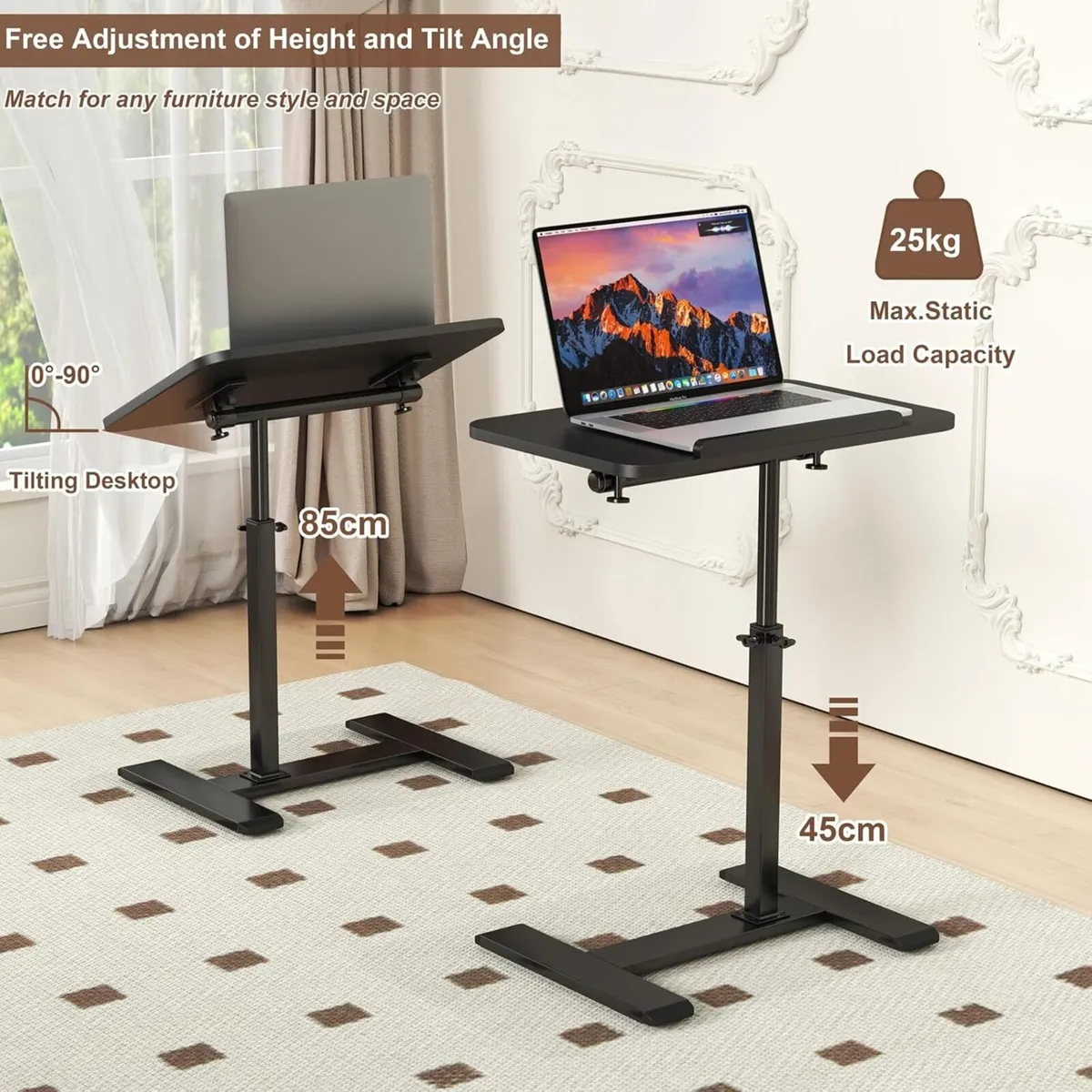 Adjustable Height C Shaped Side Table 360degreesSw - Image 3