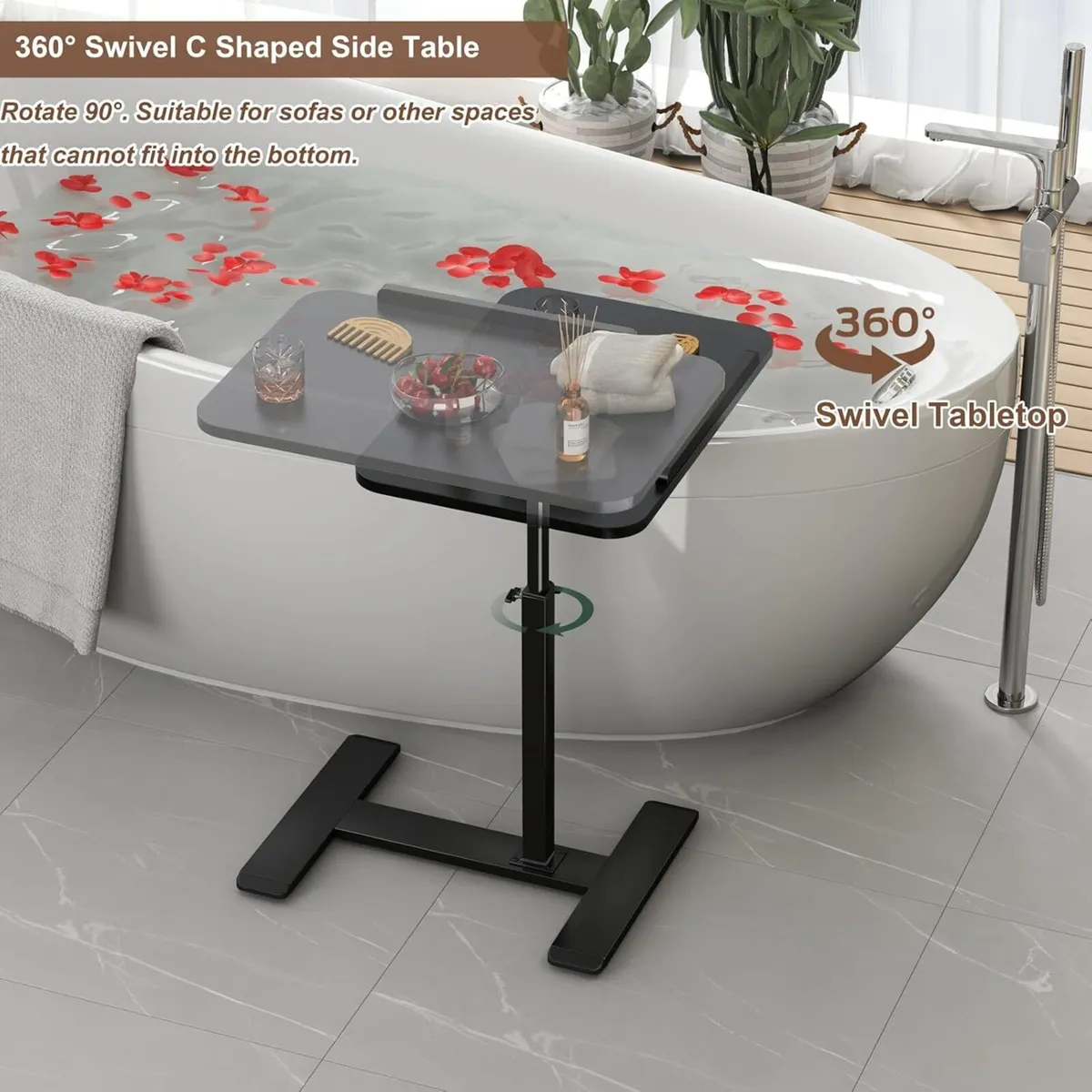 Adjustable Height C Shaped Side Table 360degreesSw - Image 4