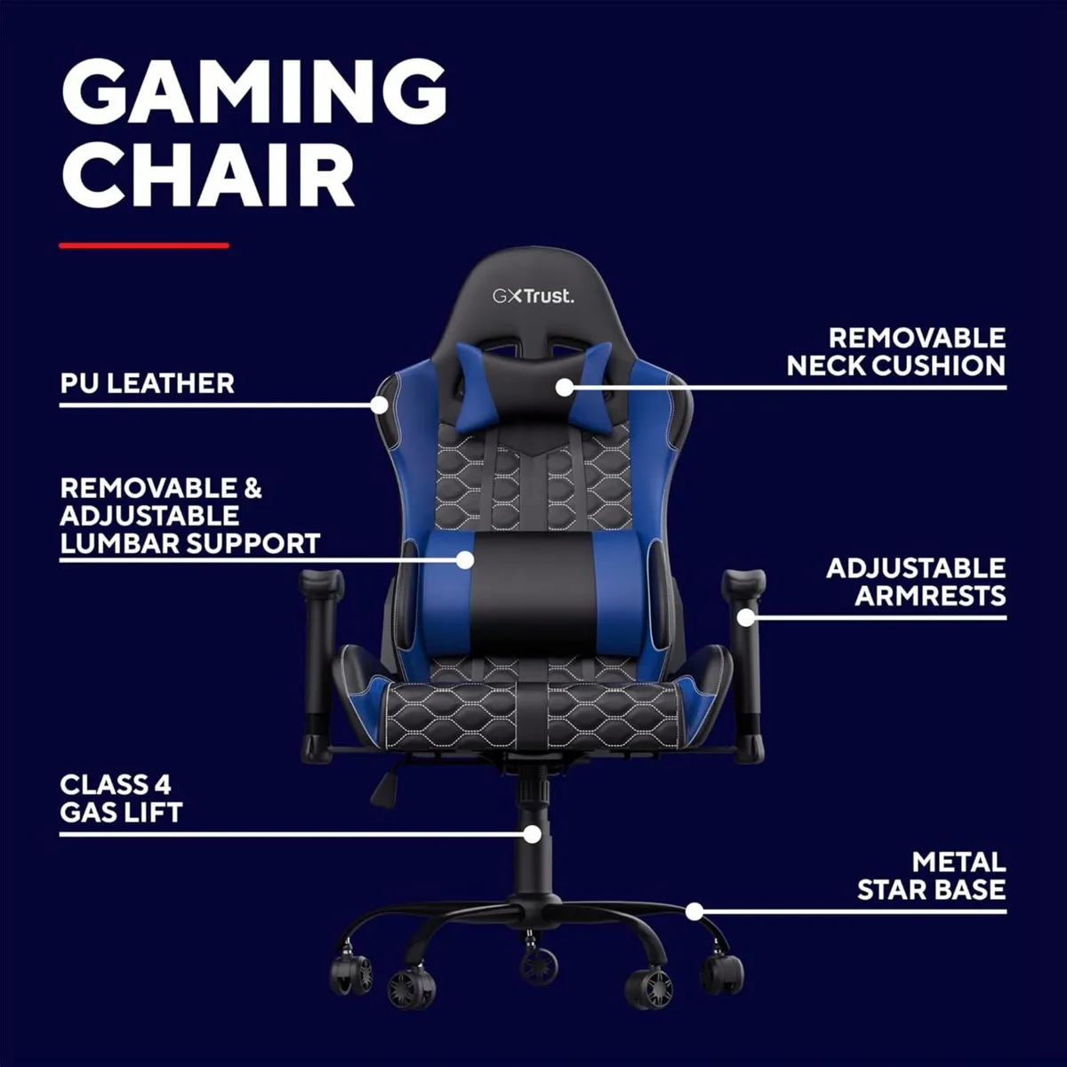 GXT 708B Resto Gaming Chair PC Desk Full 360degree - Image 4