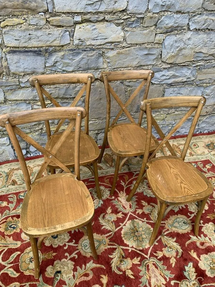 Set of 4 Bentwood chairs with X-back design. - Image 3