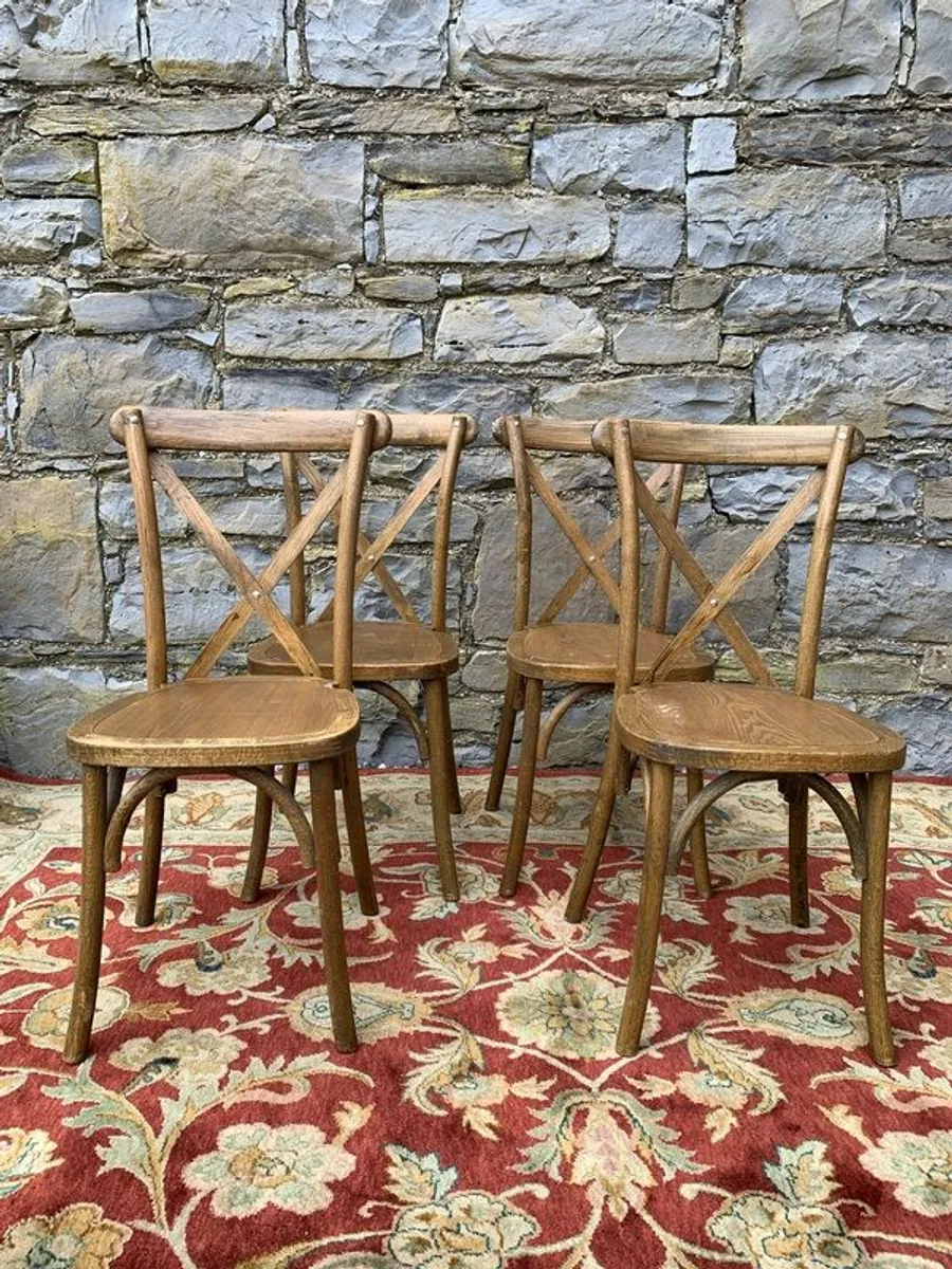 Set of 4 Bentwood chairs with X-back design. - Image 4