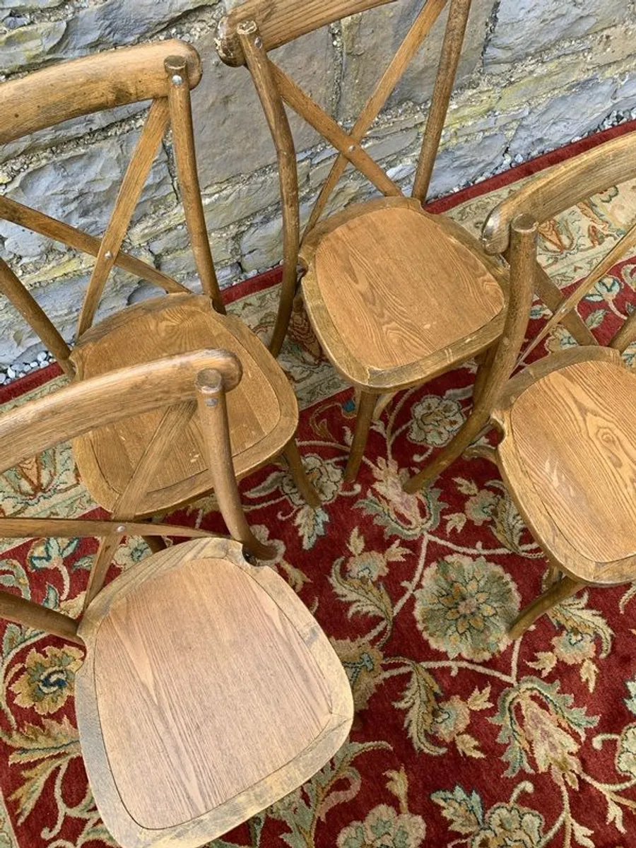 Set of 4 Bentwood chairs with X-back design. - Image 2