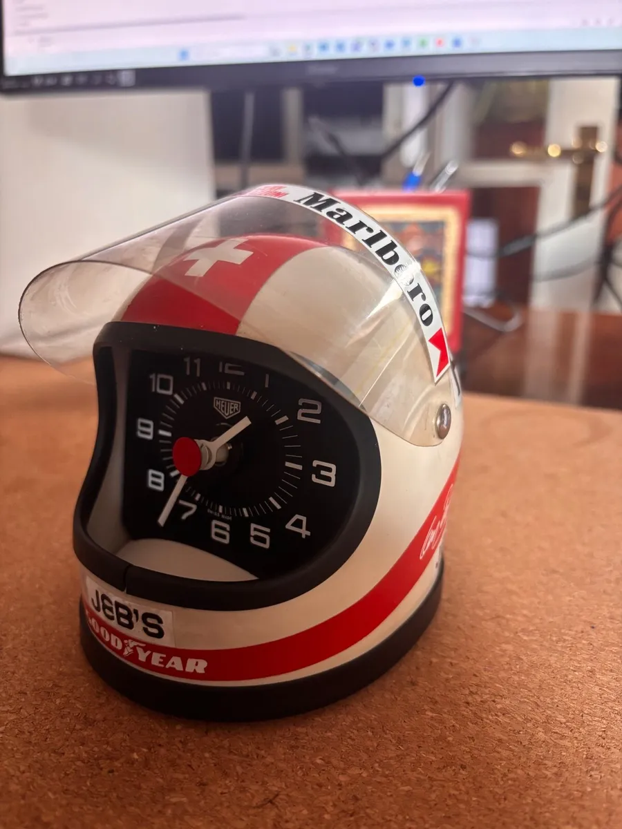 Rare Vintage 1970s Heuer Clay Regazzoni Helmet - Image 4