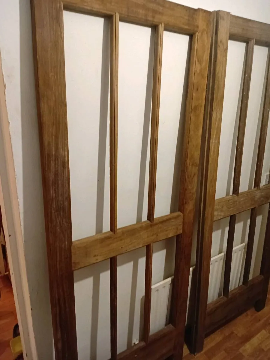 vintage solid teak panel  doors  7ft - Image 2
