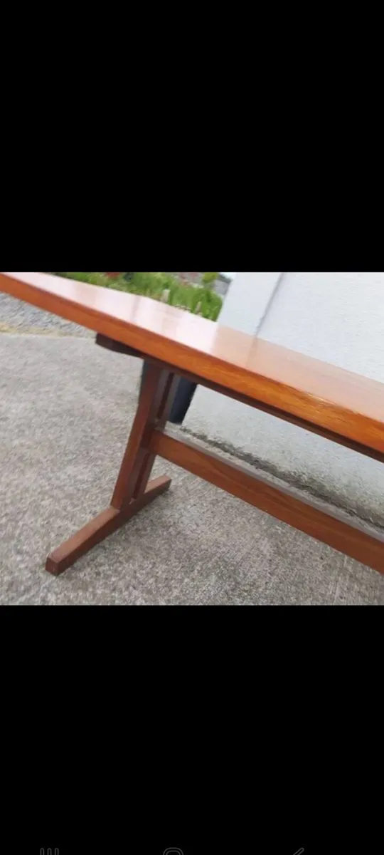 mid century teak sleigh base  coffee table - Image 2