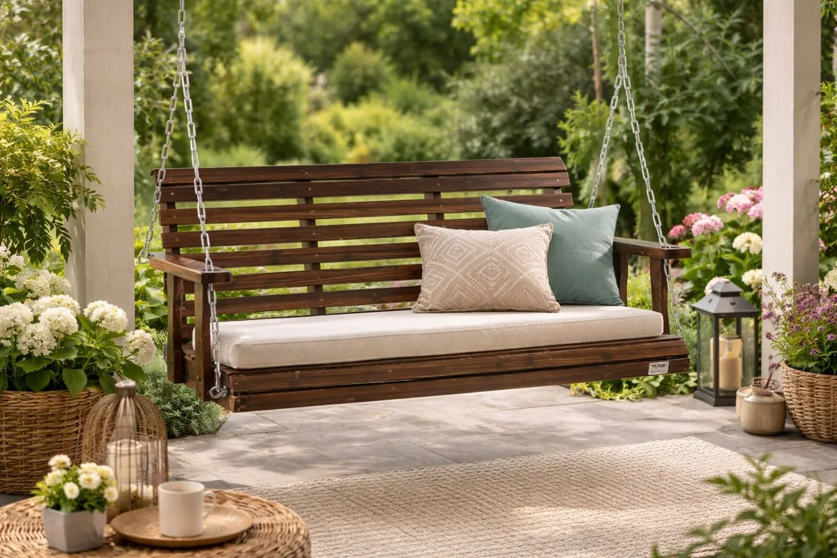 Wooden Porch Swing 4.5 ft, Patio bench swing - Image 3