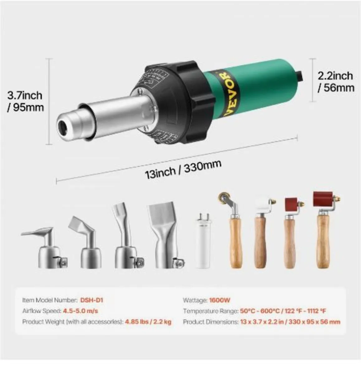 Hot Air Plastic Welder, 1600W - Image 4