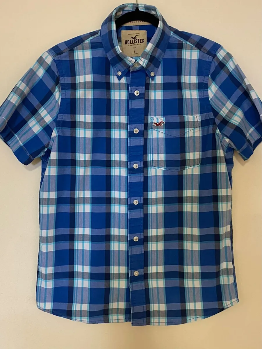 Hollister mens check 100% cotton casual shirt - Image 1