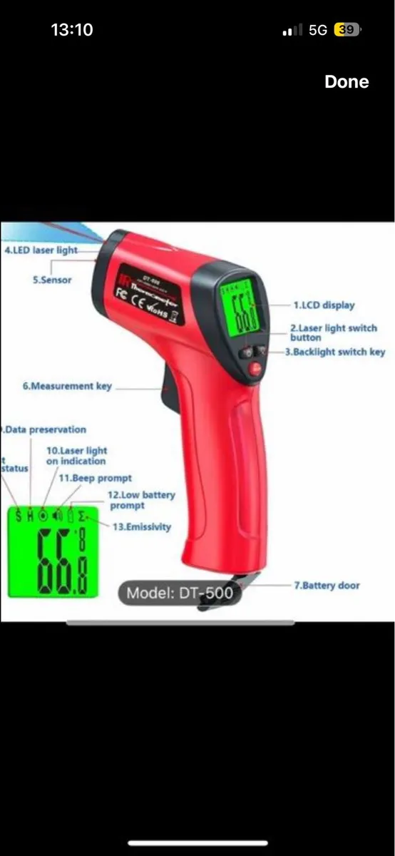 Tools. infrared gun . infrared thermometer . - Image 2