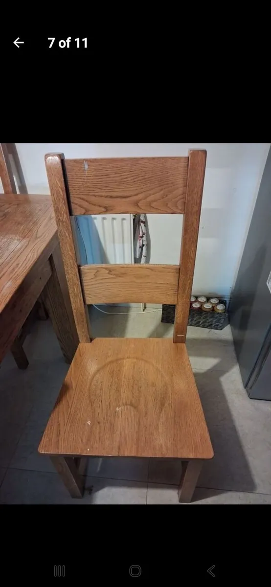 Calgary oak 1.8m extendable dining table and 3 cha - Image 4