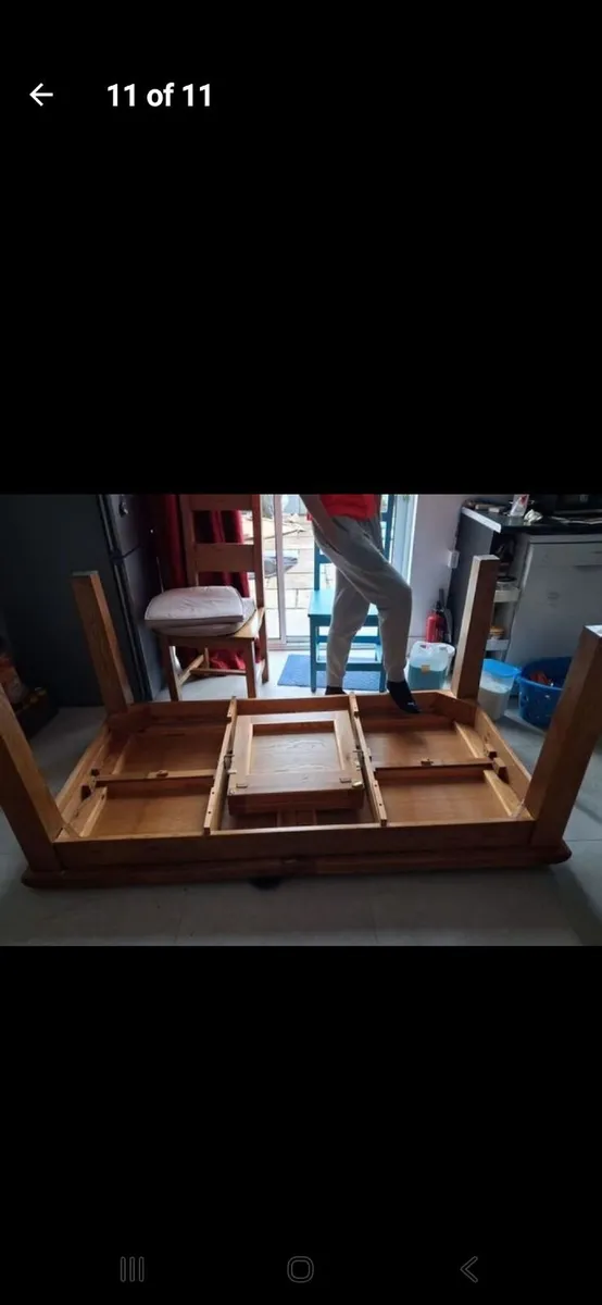 Calgary oak 1.8m extendable dining table and 3 cha - Image 3