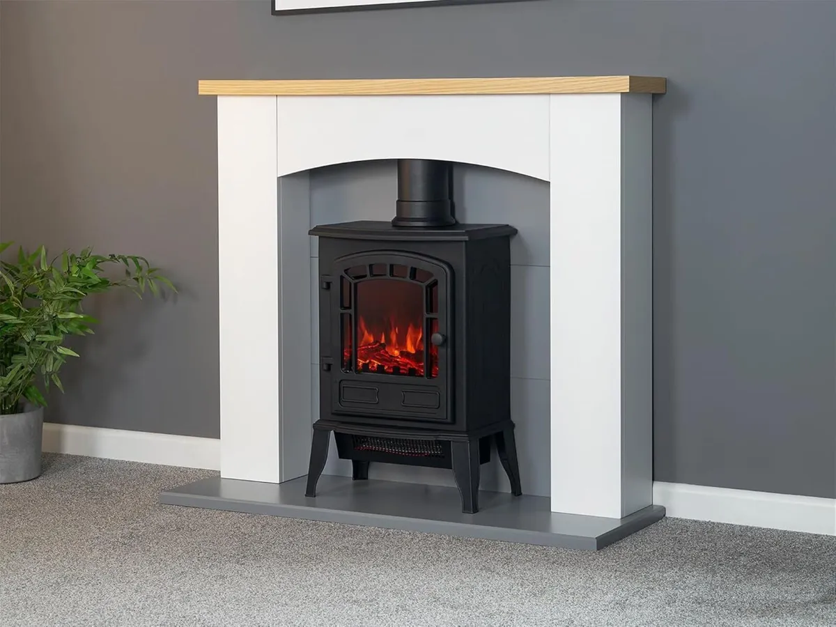 the Ripon Electric Stove Wood/Plastic Black 380 x - Image 2