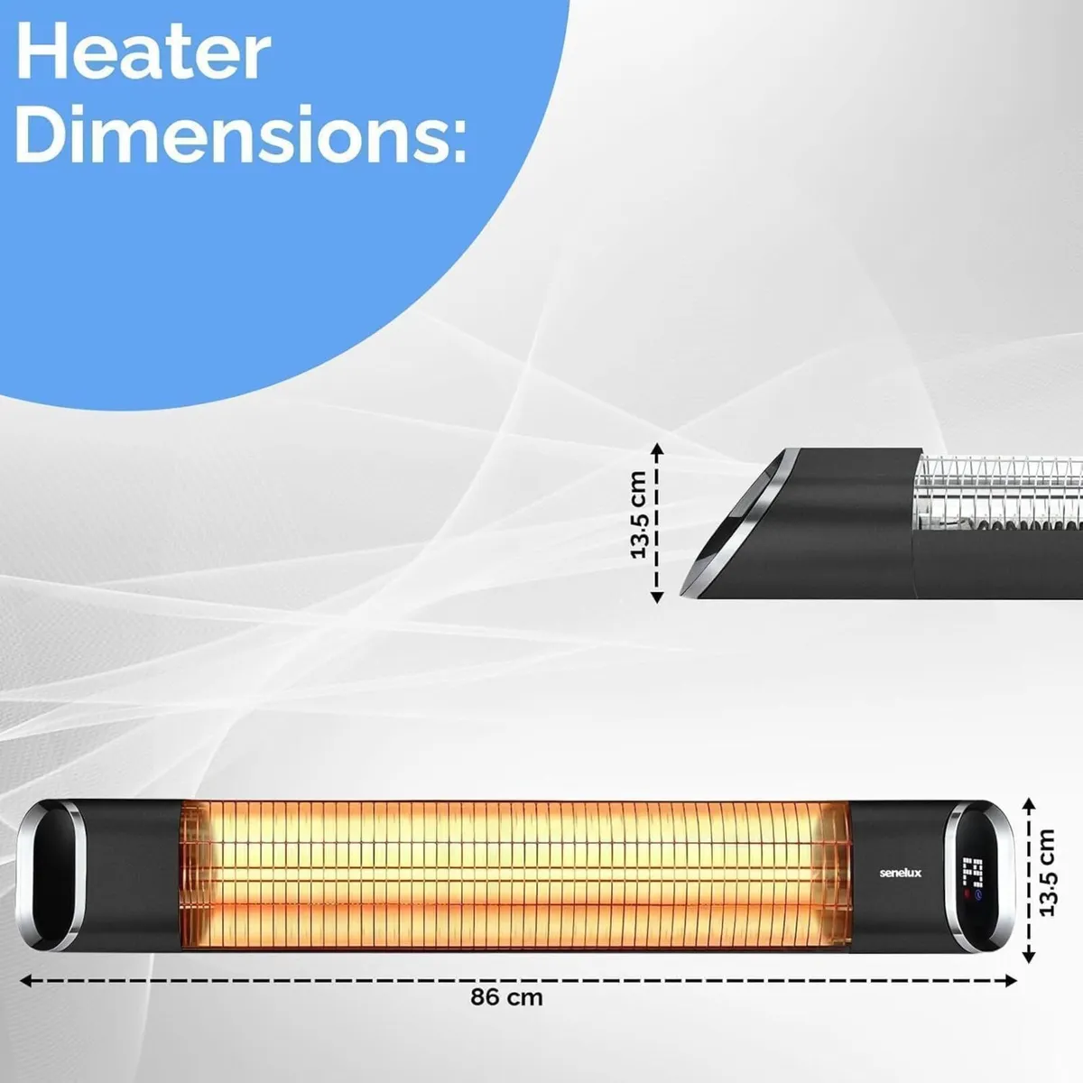 Electric Infrared Patio Heater Wall Mounted 2000W - Image 2