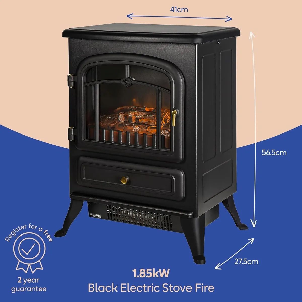 RHEFSTV1002B 1.85KW Freestanding Black Electric - Image 2