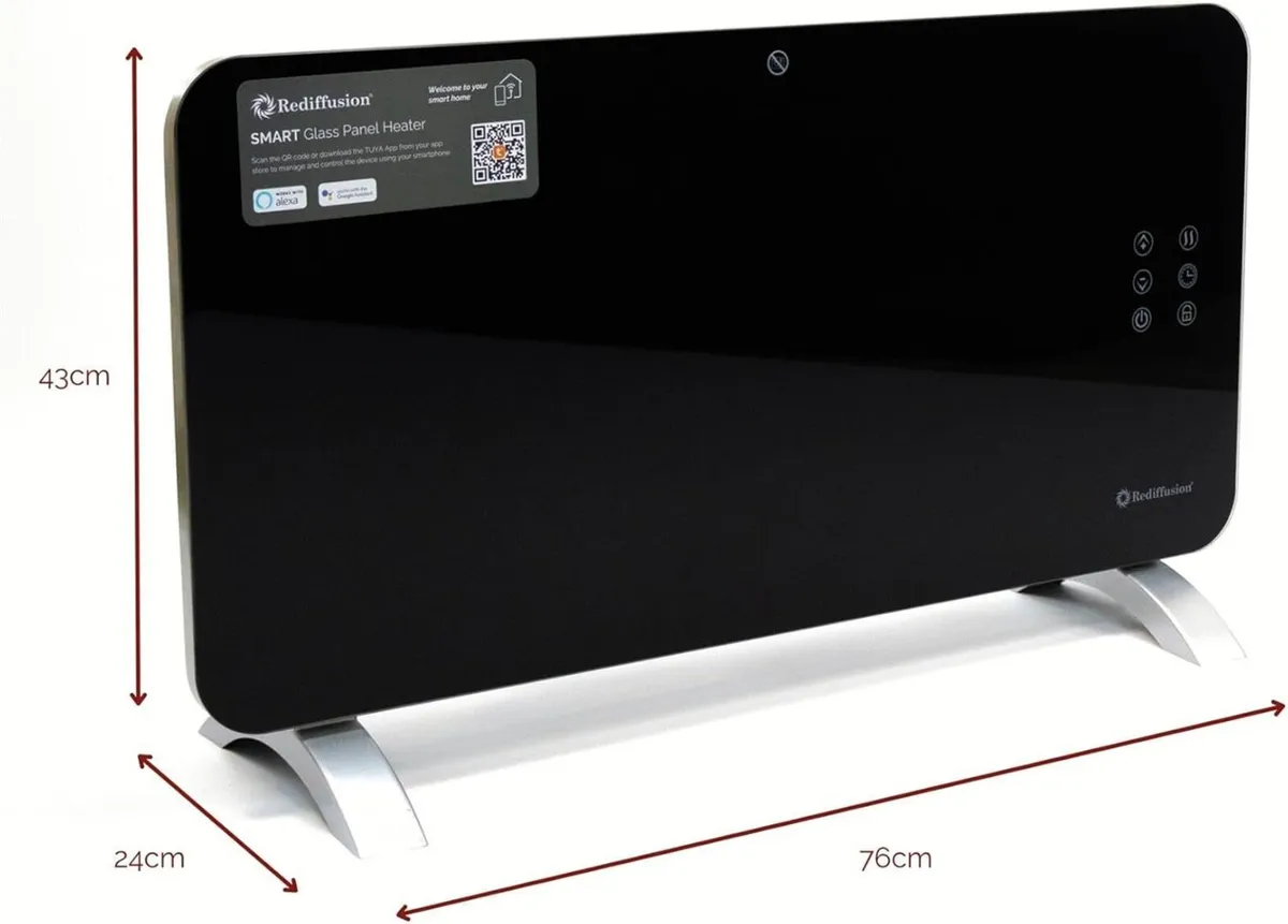 Panel Heater 1500W Smart Glass Works with Alexa - Image 3