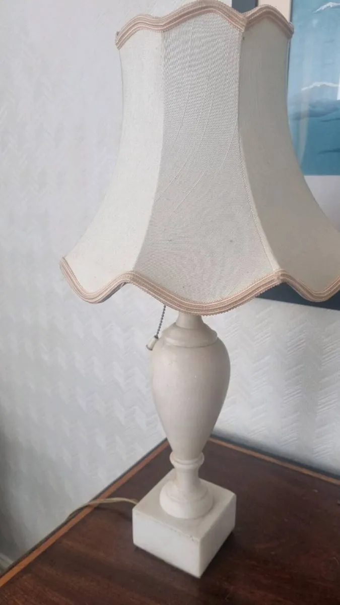 Vintage White Marble Table Lamp - Image 1