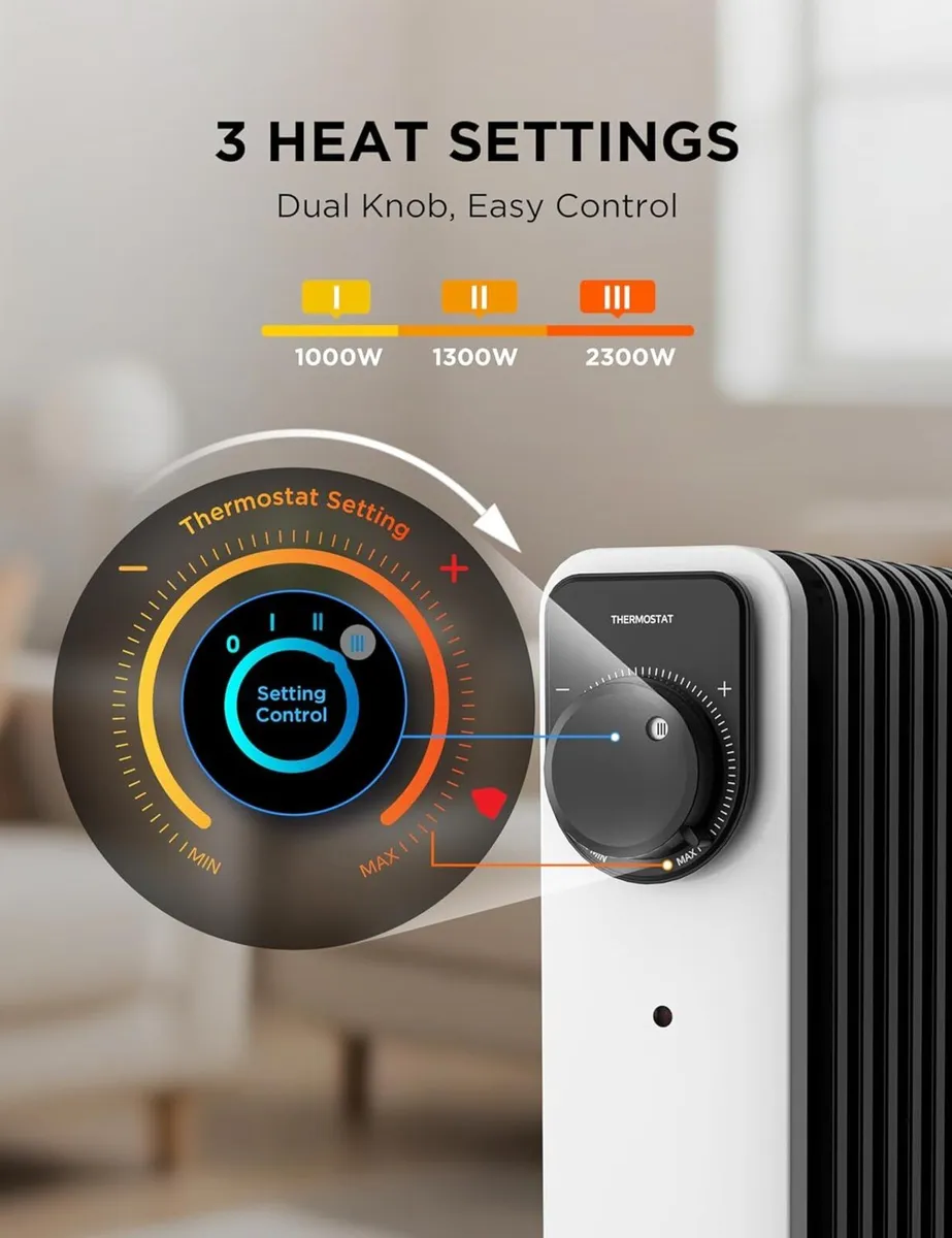 Oil Filled Radiator 2300W 11-Fin Portable - Image 4