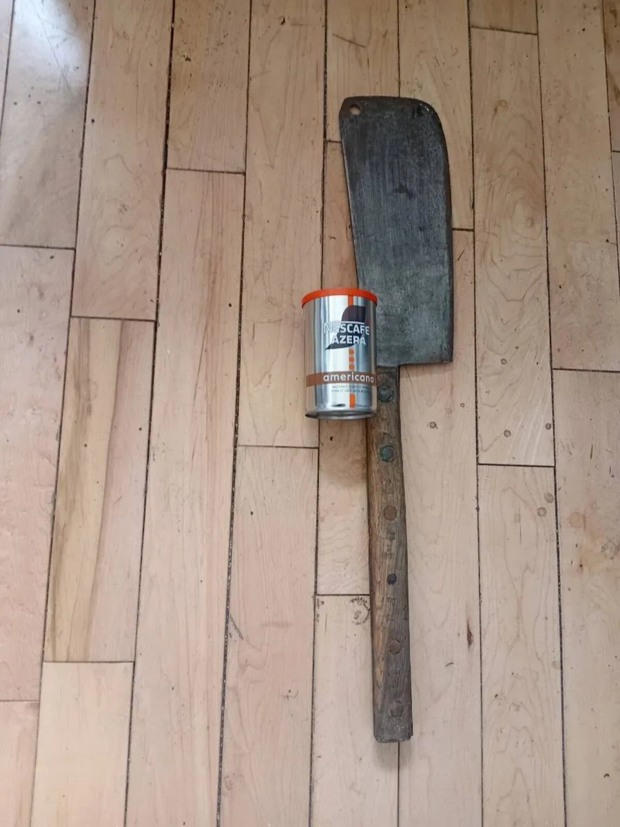 antique meat cleaver rare size stamped FR - Image 1