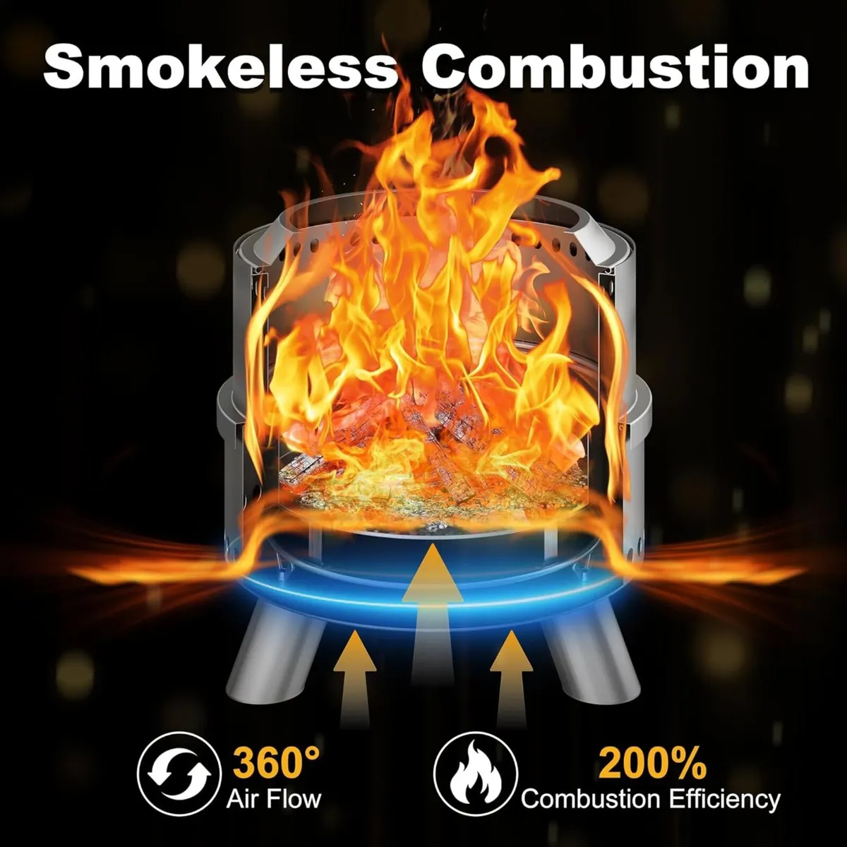 15 inch Smokeless FirePit with Waterproof Bag - Image 3